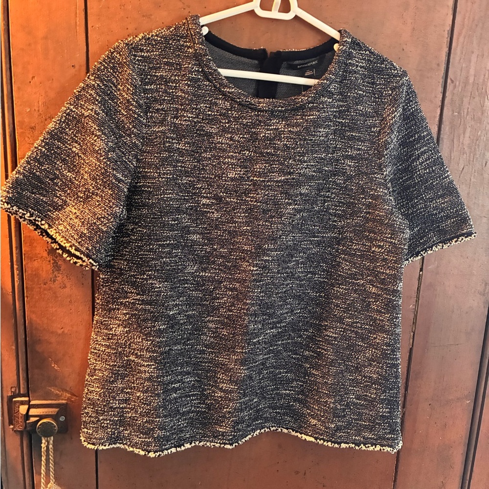 Banana Republic Black and White Short Sleeve Top